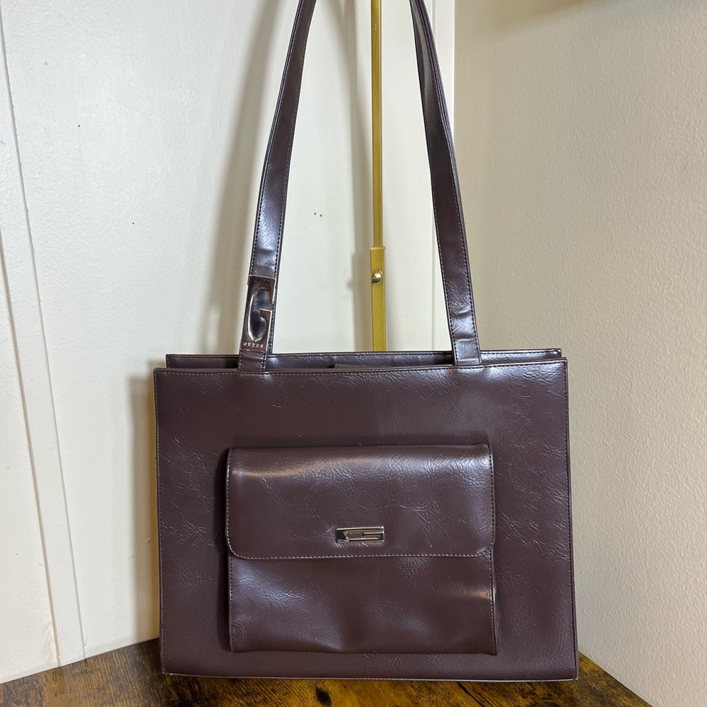 Guess Dark Brown Shoulder Tote Bag